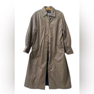 Vintage Totes lined trench coat taupe /‎ brown sz 10 with removable liner C1